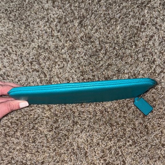 Coach Teal Wallet With Cherry Charm - Picture 8 of 12